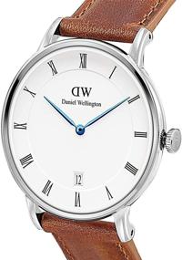 img 3 attached to 🕰️ Часы Dapper Durham Silver 34 мм от Daniel Wellington: Универсальное кожаное изделие для мужчин и женщин