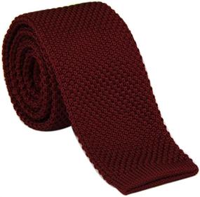 img 1 attached to 👔 Elegant Vintage Knitting Necktie: Classic Burgundy Striped Men's Accessories