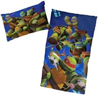 🐢 boys ninja turtle slumber bag set with pillow - 2 piece sleeping bag (45°f) logo