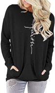 👚 zilin women's casual letter print long sleeve tunic tops sweatshirt with pockets - a stylish crewneck t-shirt logo