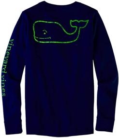 img 3 attached to 🐋 Boys' Long-Sleeve Vintage Whale Pocket T with Glow-in-The-Dark Feature by Vineyard Vines