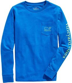 img 2 attached to 🐋 Boys' Long-Sleeve Vintage Whale Pocket T with Glow-in-The-Dark Feature by Vineyard Vines
