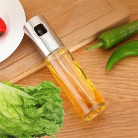 img 1 attached to 🍶 100ml Food-grade Glass Olive Oil Sprayer Bottle for Kitchen, BBQ, Roasting, Grilling, and Air Fryer Cooking - Versatile Salad Oil Dispenser with Vinegar. Ideal for Mister, Baking, and Frying.