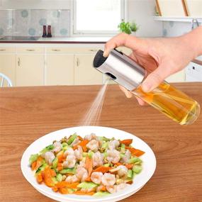 img 2 attached to 🍶 100ml Food-grade Glass Olive Oil Sprayer Bottle for Kitchen, BBQ, Roasting, Grilling, and Air Fryer Cooking - Versatile Salad Oil Dispenser with Vinegar. Ideal for Mister, Baking, and Frying.