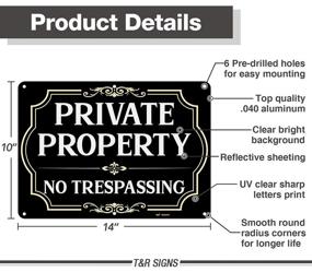 img 3 attached to Large No Trespassing Signs Private Property Metal 10X14 Inch Rust Free Aluminum