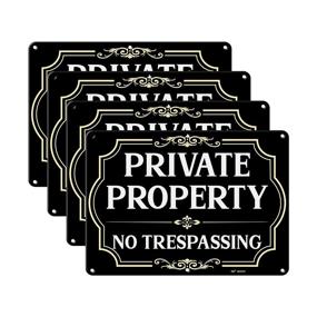 img 4 attached to Large No Trespassing Signs Private Property Metal 10X14 Inch Rust Free Aluminum