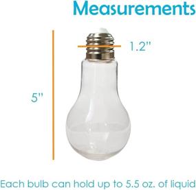 img 3 attached to 🏠 Houseables Fillable Light Bulb Candy Container Silver Plastic 100 ML 1" W x 4.9" L 24 Pack 5.5 Oz Clear Twist Off Cap Flat Bottom Fake Lightbulb Jar Drinking Christmas Ornaments Party