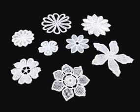 img 1 attached to 🌸 40pcs Mixed Style White Hollow Out Lace Flower Applique Patches for Sewing Crafts & Decoration - Honbay