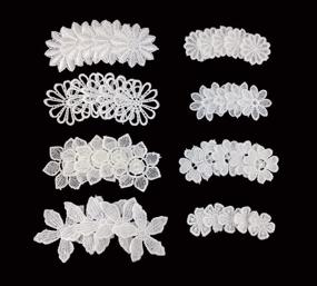 img 3 attached to 🌸 40pcs Mixed Style White Hollow Out Lace Flower Applique Patches for Sewing Crafts & Decoration - Honbay