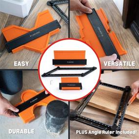 img 1 attached to 📦 Packing Contour Gauge Profile Tool Set with Lock - 3 Pack 5" Widen & 10" Widen - Bonus Angle Ruler Measuring Tool Included - Contour Gauge Duplicator Set - Template Tool for Curved, Irregular & Odd Shaped Objects