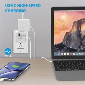 img 2 attached to TROND Outlet Extender Box с быстрой зарядкой Quick 3.0, USB C PD стеновым зарядным устройством и многоразъемным Splitter Expander для розеток