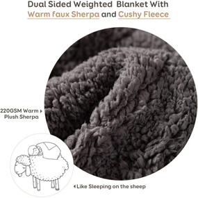 img 3 attached to Coolplus Sherpa Weighted Blanket - 15 lbs, Soft Fleece and Warm Fuzzy Dual Sided Weighted Throw Blankets for Adults - Cozy Plush Blanket for Sofa, Twin/Full Size Bed - 60 x 80 inches, Grey