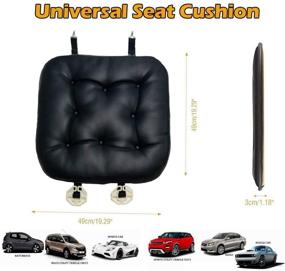 img 3 attached to 🪑 Comfortable Big Ant Leather Car Seat Cushion Pad - Soft Seat Protector for Car Office Home Use - All-Season Universal Fit - 1pc (Black)