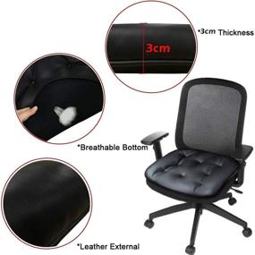 img 2 attached to 🪑 Comfortable Big Ant Leather Car Seat Cushion Pad - Soft Seat Protector for Car Office Home Use - All-Season Universal Fit - 1pc (Black)
