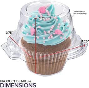 img 2 attached to 🧁 Disposable Clear Plastic Cupcake Containers with Airtight Dome Lid (50 Count) - Stock Your Home | BPA Free, Single Cupcake Container