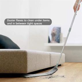 img 3 attached to 🧹 Dust Brush Under Appliance Microfiber Duster: Extendable Gap Duster with Extension Pole (40-54 inches) - Bendable, Washable, for Sofa Bed Furniture Bottom - Wet or Dry Cleaning