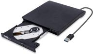📀 black usb 3.0 cd/dvd drive, external cd player dvd-rom +/-rw optical reader writer burner for windows 10/8/7, linux, mac laptop desktop pc, macbook pro/air, imac, surface pro logo