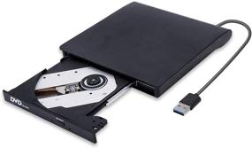 img 4 attached to 📀 Black USB 3.0 CD/DVD Drive, External CD Player DVD-ROM +/-RW Optical Reader Writer Burner for Windows 10/8/7, Linux, Mac Laptop Desktop PC, MacBook Pro/Air, iMac, Surface Pro