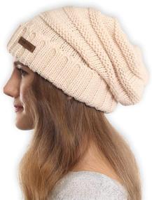 img 4 attached to Brook Bay Slouchy Cable Beanie Sports & Fitness