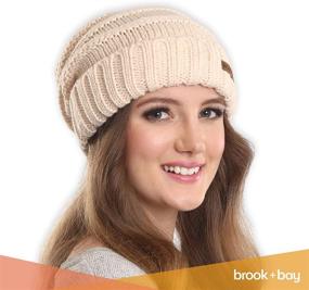 img 3 attached to Brook Bay Slouchy Cable Beanie Sports & Fitness