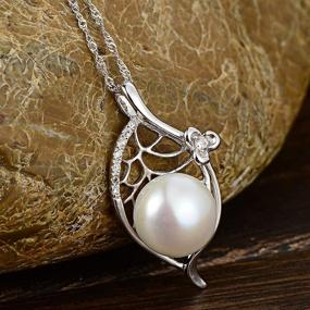 img 3 attached to 🎁 Four Generations Gift: Sterling Silver Single Pearl Pendant Leaf Crystal CZ Generation Necklace for Great Grandma, Mom, Nana - Perfect Mothers Day Jewelry