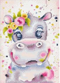 img 4 attached to 🦛 5D Diamond Painting Kits - Full Drill Round Diamond Crystal Gem Arts Painting for Adults and Kids - Hippo Design - Perfect Home Wall Decor (12x16inch)