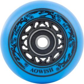 img 2 attached to 🛹 AOWISH 2-Pack Mini Ripstik Wheels: Superior 68mm Ripster Wheel Upgrade with ABEC-9 Bearings