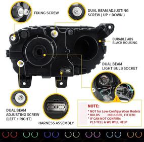 img 2 attached to VLAND RGB Headlights & D2S LED Bulbs Assembly for Dodge Challenger SRT Hellcat Coupe: Colorful DRL, Dual Beam Lens, 3rd Gen 2015-2020 SE RT Compatible