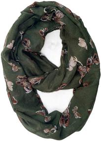 img 4 attached to SAFERIN Lightweight Infinity Scarves Butterfly2 Army Women's Accessories