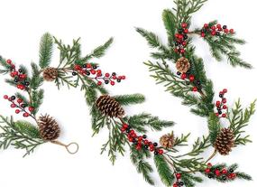 img 4 attached to 🌲 72-inch CraftMore Eagle Pine and Berry Garland