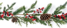 img 3 attached to 🌲 72-inch CraftMore Eagle Pine and Berry Garland