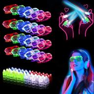 🎉 70 pcs led light up party supplies set with 30 led glow glasses shutter shades, 40 finger lights - neon birthday, school event, new years eve party, holiday glow in the dark party favor логотип