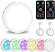 💡 convenient rechargeable led puck lights: dimmable 16 colors under cabinet lighting with remote control and timing function - 6 pack логотип