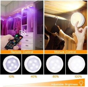 img 3 attached to 💡 Convenient Rechargeable LED Puck Lights: Dimmable 16 Colors Under Cabinet Lighting with Remote Control and Timing Function - 6 Pack