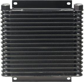 img 1 attached to 🔥 Enhanced Cooling Performance with Derale 13614 Series 9000 Plate and Fin Transmission Oil Cooler, Black