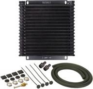 🔥 enhanced cooling performance with derale 13614 series 9000 plate and fin transmission oil cooler, black logo