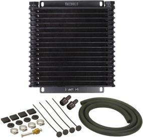 img 2 attached to 🔥 Enhanced Cooling Performance with Derale 13614 Series 9000 Plate and Fin Transmission Oil Cooler, Black