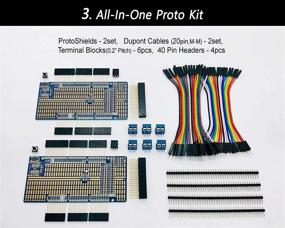 img 1 attached to Набор платы ElectroCookie Proto Shield Kit - совместим с Arduino Mega R3, стекируемая прототипная плата расширения PCB (2 штуки)