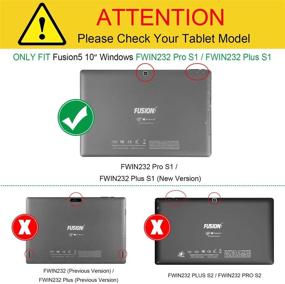 img 3 attached to 📱 Fintie Case for Fusion5 Windows 10 FWIN232 Plus S1 / FWIN232 PRO S1 Tablet - Folio Protective Stand Cover (Black) - Auto Wake/Sleep Feature Included