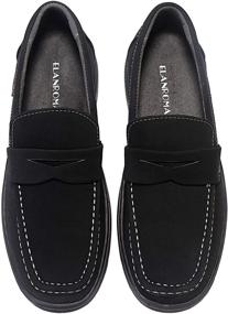 img 3 attached to 👞 ELANROMAN Superior Leather Loafers: Stylish Moccasin Men's Shoes for Effortless Slip-Ons and Loafing