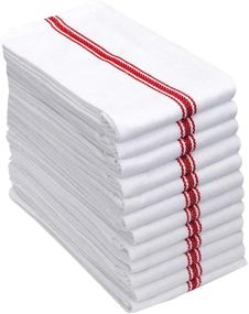 img 4 attached to 🔴 ПОЛОТЕНЦА AMOUR INFINI в стиле "Рыбья кость" для кухни, набор из 12 штук, 28 x 16 дюймов, полностью из 100% пряденого хлопка, очень мягкие и впитывающие, идеальны для коммерческого использования и баров, красные.