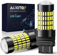 🔦 auxito 3157 led reverse light bulb - 1400 lumens 4014 102-smd - 3056 3156 3057 4157 led bulbs with projector - backup reverse lights tail brake signal lights - 6000k xenon white logo