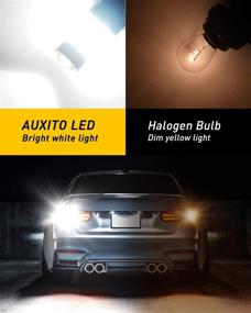 img 1 attached to 🔦 AUXITO 3157 LED Reverse Light Bulb - 1400 Lumens 4014 102-SMD - 3056 3156 3057 4157 LED Bulbs with Projector - Backup Reverse Lights Tail Brake Signal Lights - 6000K Xenon White