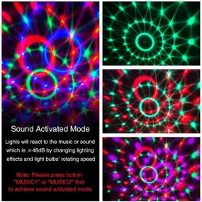 img 2 attached to 🎉 COSOOS Sound Activated Party Lights: Disco Ball with Remote Control - 15 Modes Stage Par Light for Home, Dance, Car, Bar, Birthday, Karaoke, DJ Show, Club, Pub