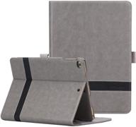 📱 procase ipad 9.7 (old model) 6th 2018 / 5th 2017, ipad air 2, ipad air case - grey leather stand folio cover case with multi-angle viewing - compatible with ipad 9.7 inch, ipad air 2, and ipad air logo