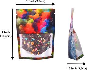 img 2 attached to 🛍️ 50 PACK of Best Designs: 3x4 Inch Stand-up Resealable Smell Proof Mylar Bags with Clear Viewing Window - Abstract Mind Design