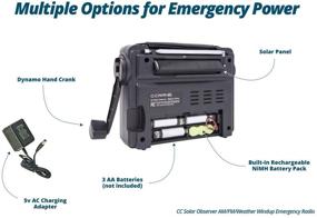 img 1 attached to 📻 C. Crane CC Solar Observer: Универсальное ветровое солнечное аварийное кренк-радио с AM, FM, NOAA погодой, светодиодным фонариком, зарядным устройством для мобильных телефонов и сетевым адаптером.