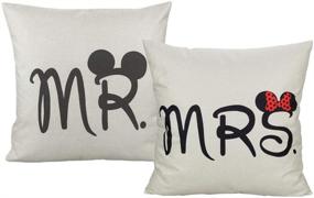 img 3 attached to VAKADO Mr and Mrs Throw Pillow Covers - Decorative Wedding Gift Couple Cushion Cases Pillowcases for Home Decor, Bed, Bedroom, Couch, Sofa - 18x18 inch, Set of 2