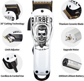 img 3 attached to BESTBOMG Professional Cordless Hair Clippers - Updated Haircut Kit with Rechargeable 2000mAh Battery - Beard Trimmer & Grooming Set for Men/Father/Husband/Boyfriend - Includes 6 Guide Combs