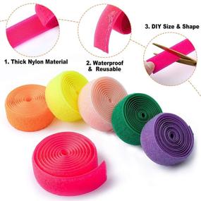 img 2 attached to 🧵 YBWM Sew On Hook and Loop Strips Rolls Sewing Fasteners, 12 Colors, 24 Rolls, Interlocking Tape, Non-Adhesive, for DIY Craft, Clothes, Shoes, 1 inch Width, 1 Yard Hook + 1 Yard Loop